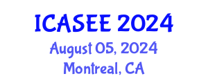 International Conference on Agriculture Science and Environment Engineering (ICASEE) August 05, 2024 - Montreal, Canada