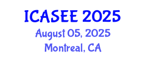 International Conference on Agriculture Science and Environment Engineering (ICASEE) August 05, 2025 - Montreal, Canada