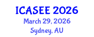 International Conference on Agriculture Science and Environment Engineering (ICASEE) March 29, 2026 - Sydney, Australia