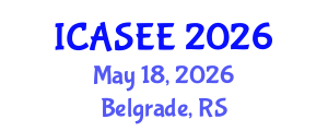 International Conference on Agriculture Science and Environment Engineering (ICASEE) May 18, 2026 - Belgrade, Serbia International Conference on Agriculture Science and Environment Engineering (ICASEE) May 18, 2026 - Belgrade, Serbia