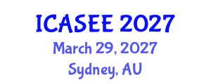 International Conference on Agriculture Science and Environment Engineering (ICASEE) March 29, 2027 - Sydney, Australia International Conference on Agriculture Science and Environment Engineering (ICASEE) March 29, 2027 - Sydney, Australia