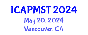 International Conference on Air Pollution Management System and Technology (ICAPMST) May 20, 2024 - Vancouver, Canada