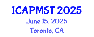 International Conference on Air Pollution Management System and Technology (ICAPMST) June 15, 2025 - Toronto, Canada