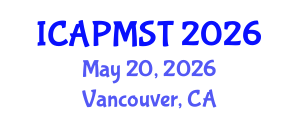 International Conference on Air Pollution Management System and Technology (ICAPMST) May 20, 2026 - Vancouver, Canada