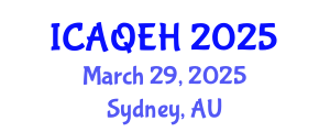 International Conference on Air Quality and Environmental Health (ICAQEH) March 29, 2025 - Sydney, Australia