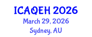 International Conference on Air Quality and Environmental Health (ICAQEH) March 29, 2026 - Sydney, Australia