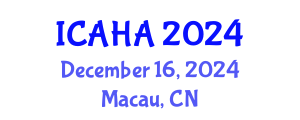 International Conference on Alternative Healthcare and Acupuncture (ICAHA) December 16, 2024 - Macau, China