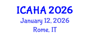 International Conference on Alternative Healthcare and Acupuncture (ICAHA) January 12, 2026 - Rome, Italy International Conference on Alternative Healthcare and Acupuncture (ICAHA) January 12, 2026 - Rome, Italy