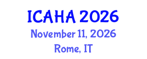 International Conference on Alternative Healthcare and Acupuncture (ICAHA) November 11, 2026 - Rome, Italy International Conference on Alternative Healthcare and Acupuncture (ICAHA) November 11, 2026 - Rome, Italy