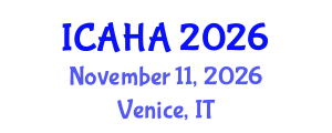 International Conference on Alternative Healthcare and Acupuncture (ICAHA) November 11, 2026 - Venice, Italy International Conference on Alternative Healthcare and Acupuncture (ICAHA) November 11, 2026 - Venice, Italy