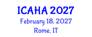 International Conference on Alternative Healthcare and Acupuncture (ICAHA) February 18, 2027 - Rome, Italy International Conference on Alternative Healthcare and Acupuncture (ICAHA) February 18, 2027 - Rome, Italy