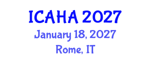 International Conference on Alternative Healthcare and Acupuncture (ICAHA) January 18, 2027 - Rome, Italy International Conference on Alternative Healthcare and Acupuncture (ICAHA) January 18, 2027 - Rome, Italy