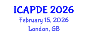 International Conference on Analysis and Partial Differential Equations (ICAPDE) February 15, 2026 - London, United Kingdom
