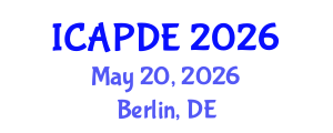 International Conference on Analysis and Partial Differential Equations (ICAPDE) May 20, 2026 - Berlin, Germany