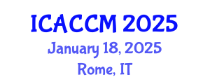 International Conference on Anesthesiology and Critical Care Medicine (ICACCM) January 18, 2025 - Rome, Italy
