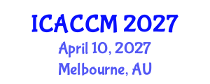 International Conference on Anesthesiology and Critical Care Medicine (ICACCM) April 10, 2027 - Melbourne, Australia International Conference on Anesthesiology and Critical Care Medicine (ICACCM) April 10, 2027 - Melbourne, Australia