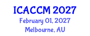 International Conference on Anesthesiology and Critical Care Medicine (ICACCM) February 01, 2027 - Melbourne, Australia International Conference on Anesthesiology and Critical Care Medicine (ICACCM) February 01, 2027 - Melbourne, Australia