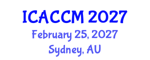 International Conference on Anesthesiology and Critical Care Medicine (ICACCM) February 25, 2027 - Sydney, Australia International Conference on Anesthesiology and Critical Care Medicine (ICACCM) February 25, 2027 - Sydney, Australia