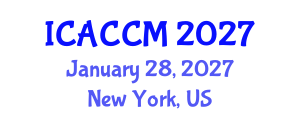 International Conference on Anesthesiology and Critical Care Medicine (ICACCM) January 28, 2027 - New York, United States International Conference on Anesthesiology and Critical Care Medicine (ICACCM) January 28, 2027 - New York, United States