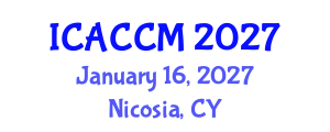 International Conference on Anesthesiology and Critical Care Medicine (ICACCM) January 16, 2027 - Nicosia, Cyprus International Conference on Anesthesiology and Critical Care Medicine (ICACCM) January 16, 2027 - Nicosia, Cyprus