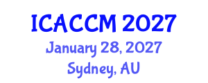 International Conference on Anesthesiology and Critical Care Medicine (ICACCM) January 28, 2027 - Sydney, Australia International Conference on Anesthesiology and Critical Care Medicine (ICACCM) January 28, 2027 - Sydney, Australia