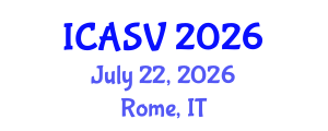 International Conference on Animal Sciences and Veterinary (ICASV) July 22, 2026 - Rome, Italy International Conference on Animal Sciences and Veterinary (ICASV) July 22, 2026 - Rome, Italy