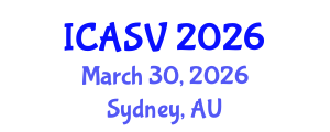International Conference on Animal Sciences and Veterinary (ICASV) March 30, 2026 - Sydney, Australia International Conference on Animal Sciences and Veterinary (ICASV) March 30, 2026 - Sydney, Australia