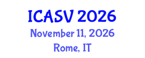International Conference on Animal Sciences and Veterinary (ICASV) November 11, 2026 - Rome, Italy International Conference on Animal Sciences and Veterinary (ICASV) November 11, 2026 - Rome, Italy