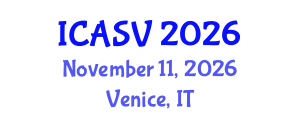 International Conference on Animal Sciences and Veterinary (ICASV) November 11, 2026 - Venice, Italy International Conference on Animal Sciences and Veterinary (ICASV) November 11, 2026 - Venice, Italy