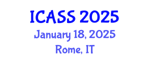 International Conference on Anthropological and Sociological Sciences (ICASS) January 18, 2025 - Rome, Italy