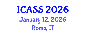 International Conference on Anthropological and Sociological Sciences (ICASS) January 12, 2026 - Rome, Italy International Conference on Anthropological and Sociological Sciences (ICASS) January 12, 2026 - Rome, Italy