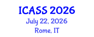 International Conference on Anthropological and Sociological Sciences (ICASS) July 22, 2026 - Rome, Italy International Conference on Anthropological and Sociological Sciences (ICASS) July 22, 2026 - Rome, Italy