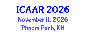 International Conference on Antibiotics and Antibiotic Resistance (ICAAR) November 11, 2026 - Phnom Penh, Cambodia International Conference on Antibiotics and Antibiotic Resistance (ICAAR) November 11, 2026 - Phnom Penh, Cambodia