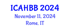 International Conference on Apiculture and Honey Bee Biology (ICAHBB) November 11, 2024 - Rome, Italy