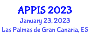 International Conference on Applications of Intelligent Systems (APPIS) January 23, 2023 - Las Palmas de Gran Canaria, Spain