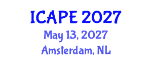 International Conference on Applications of Polymer Engineering (ICAPE) May 13, 2027 - Amsterdam, Netherlands International Conference on Applications of Polymer Engineering (ICAPE) May 13, 2027 - Amsterdam, Netherlands