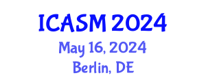 International Conference on Applications of Sports Medicine (ICASM) May 16, 2024 - Berlin, Germany