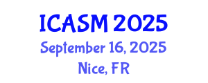 International Conference on Applications of Sports Medicine (ICASM) September 16, 2025 - Nice, France