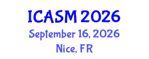 International Conference on Applications of Sports Medicine (ICASM) September 16, 2026 - Nice, France International Conference on Applications of Sports Medicine (ICASM) September 16, 2026 - Nice, France