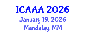 International Conference on Applied Aerodynamics and Aeromechanics (ICAAA) January 19, 2026 - Mandalay, Myanmar International Conference on Applied Aerodynamics and Aeromechanics (ICAAA) January 19, 2026 - Mandalay, Myanmar