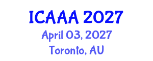 International Conference on Applied Aerodynamics and Aeromechanics (ICAAA) April 03, 2027 - Toronto, Australia International Conference on Applied Aerodynamics and Aeromechanics (ICAAA) April 03, 2027 - Toronto, Australia