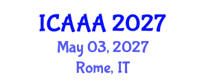 International Conference on Applied Aerodynamics and Aeromechanics (ICAAA) May 03, 2027 - Rome, Italy International Conference on Applied Aerodynamics and Aeromechanics (ICAAA) May 03, 2027 - Rome, Italy