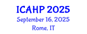 International Conference on Applied and Health Psychology (ICAHP) September 16, 2025 - Rome, Italy