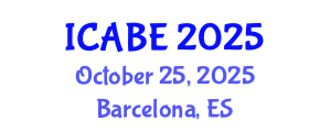 International Conference on Applied Biology and Ecology (ICABE) October 25, 2025 - Barcelona, Spain
