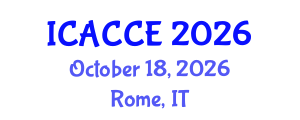 International Conference on Applied Chemistry and Chemical Engineering (ICACCE) October 18, 2026 - Rome, Italy