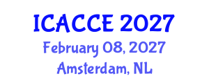 International Conference on Applied Chemistry and Chemical Engineering (ICACCE) February 08, 2027 - Amsterdam, Netherlands International Conference on Applied Chemistry and Chemical Engineering (ICACCE) February 08, 2027 - Amsterdam, Netherlands
