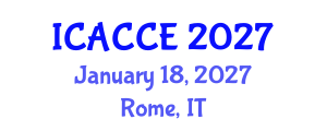 International Conference on Applied Chemistry and Chemical Engineering (ICACCE) January 18, 2027 - Rome, Italy