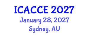 International Conference on Applied Chemistry and Chemical Engineering (ICACCE) January 28, 2027 - Sydney, Australia International Conference on Applied Chemistry and Chemical Engineering (ICACCE) January 28, 2027 - Sydney, Australia