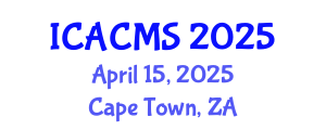 International Conference on Applied Chemistry and Materials Science (ICACMS) April 15, 2025 - Cape Town, South Africa