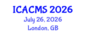 International Conference on Applied Chemistry and Materials Science (ICACMS) July 26, 2026 - London, United Kingdom